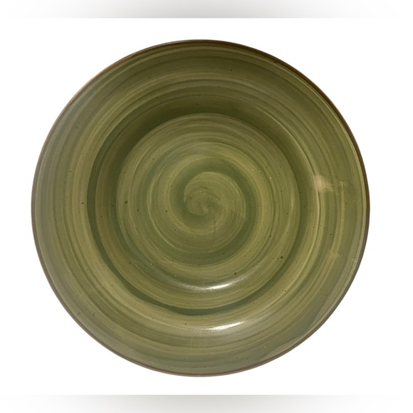 Set of 2 Royal Norfolk Stoneware Green Swirl Bowls - Picture 2 of 7